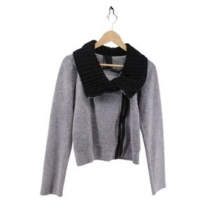 Anthropologie Dolan‎ Moto Jacket Gray Asymmetrical Zip Knit Medium